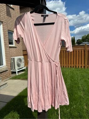 Forever 21 Blush Pink Wrap-Style Fit & Flare Dress